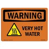 Signmission OSHA WARNING Sign, Very Hot Water W/ Symbol, 5in X 3.5in Decal, 5" W, 3.5" H, Landscape OS-WS-D-35-L-12449